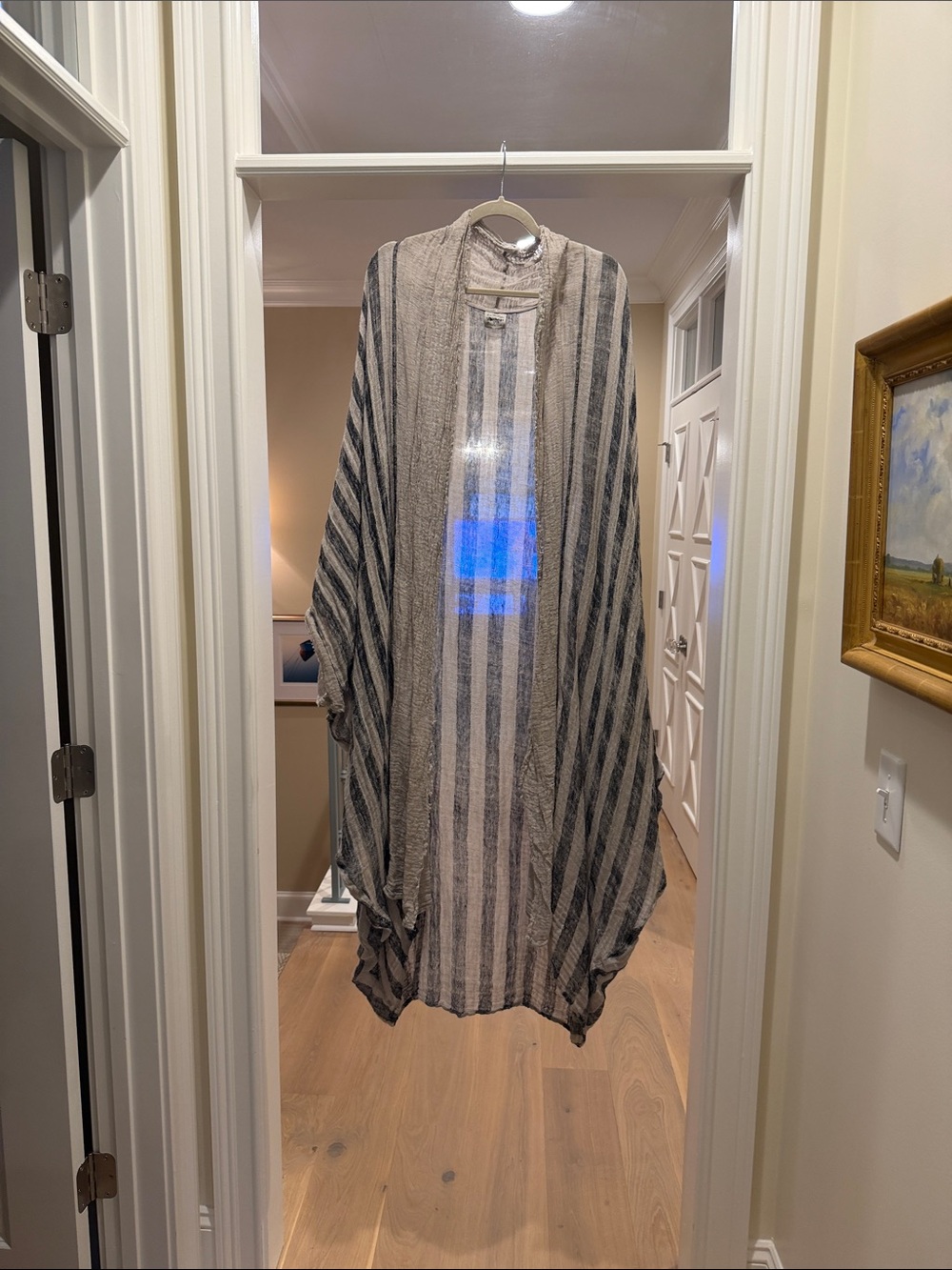 La Bottega Di BrunellaLightweight Striped Open Kimono duster